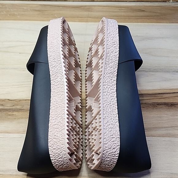 MELISSA SHOES PUZZLE BLACK OPEN-TOE SLIP ON PLATFORM LOAFERS SIZE 40 SCENTED - Picture 9 of 16